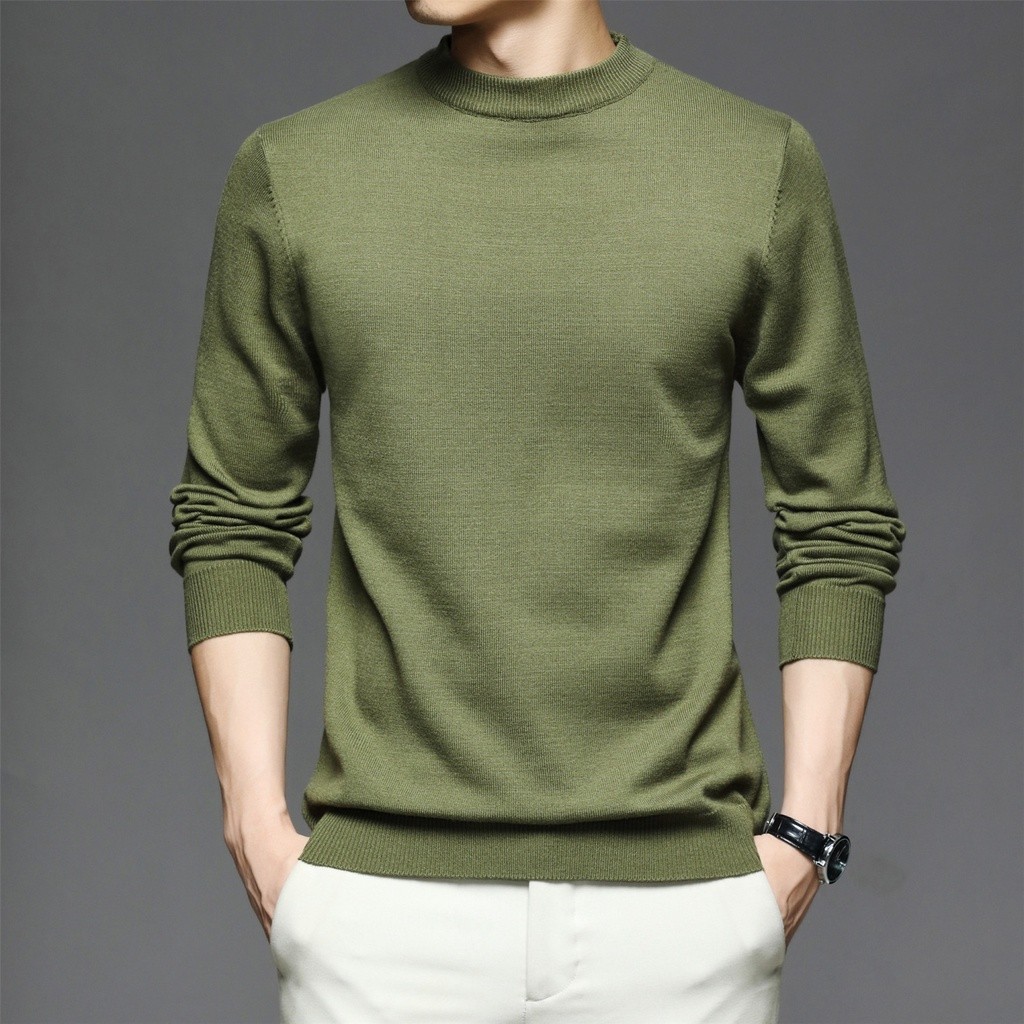 Durable Must Men's Half-High Neck Long-Sleeved Knitted Sweater Five Colors Sizes Suitable All Kinds People Fashionabl... - Image 5