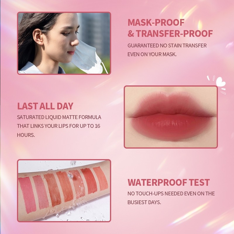 Durable Reliable KIMUSE Water Tint Lip Glaze Waterproof Long Lasting Matte Liquid Gloss Ink Lipstick Makeup Essential - Image 3