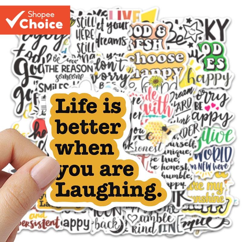 Inspirational Quote Stickers 50PCS Waterproof Sticker Vinyl Decals For Notebook Water Bottle Luggage Reward