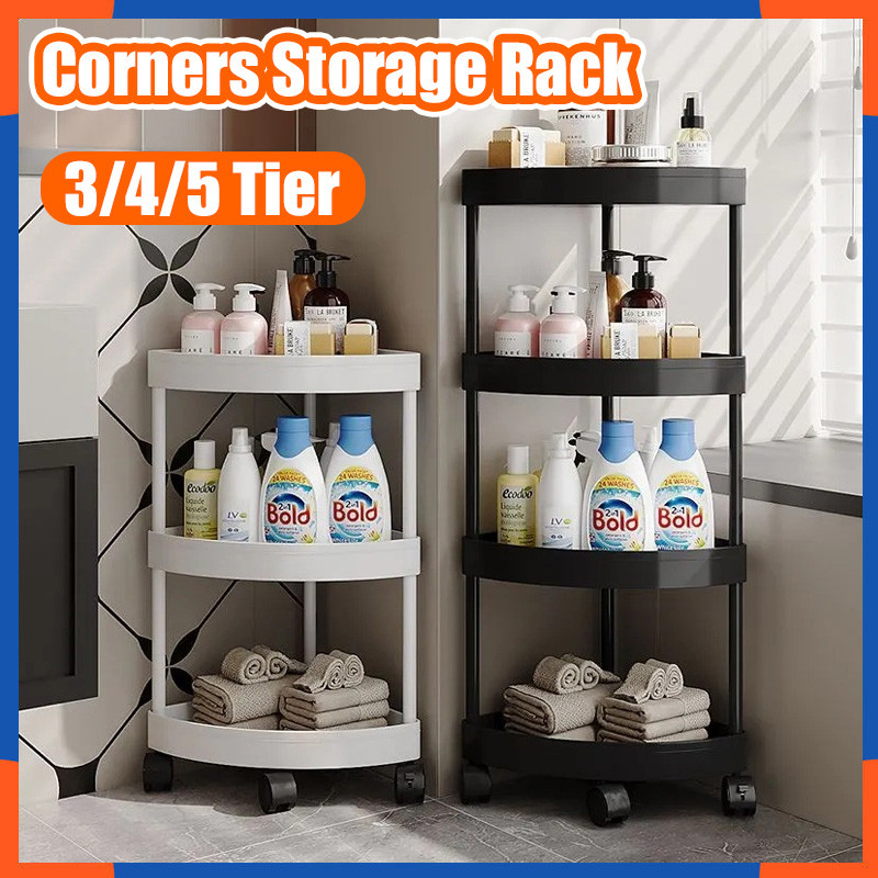 3/4/5 Tier Corners Storage Rack Multi-Layer Finishing Rack Bathroom Storage Rack