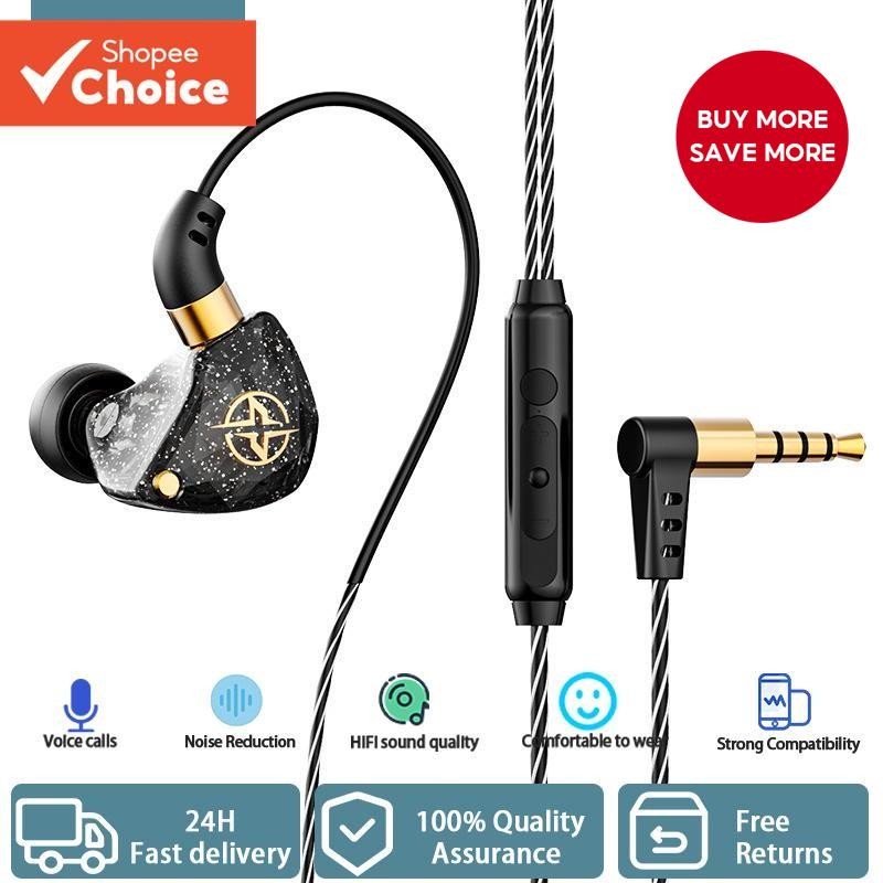 SPRISE New X6 Dynamic In Ear Earphones Deep Bass Mic Stereo Wired 3.5mm Black Blue Purple Pink Green For Study ASMR Online Class