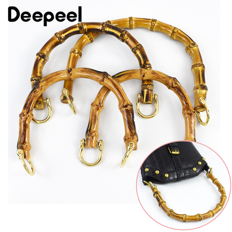 1Pcs 9/10/12cm Plastic Faux Bamboo Handle for Handbag Purse Frame Wallet Woven-Bag Replace Handles DIY Crafts Accessories