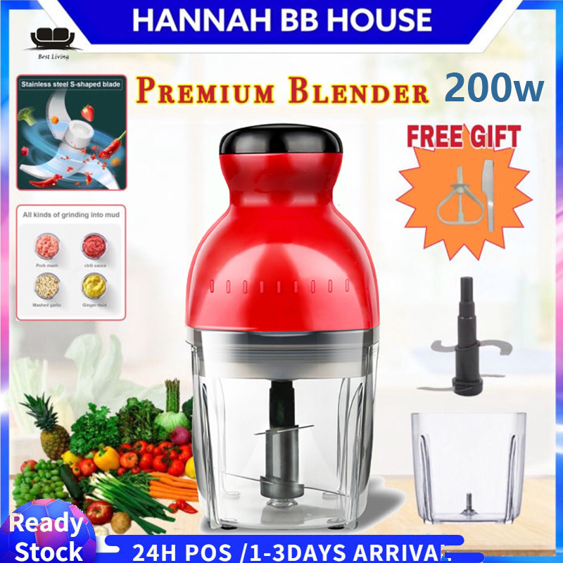 【Malaysia Ready Stock】500ml Capsule Cutter Spin Chopper Blender Mini Electric Meat Grinder Mixer Mincer Masher Shredder