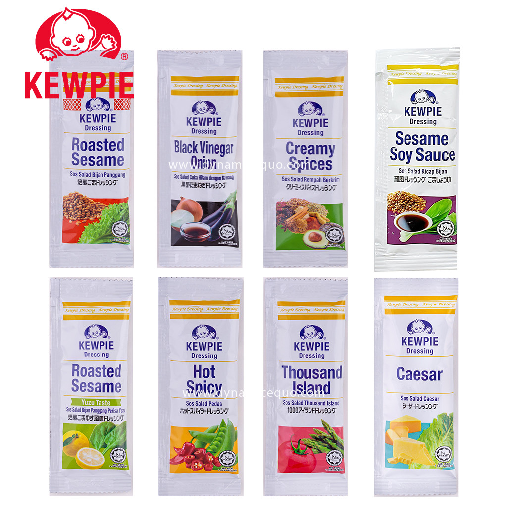 [SACHET] Kewpie Sachet Dressing Mayonnaise Halal Thousand Island Hot Spicy Caesar Roasted Sesame Yuzu Soy Sauce