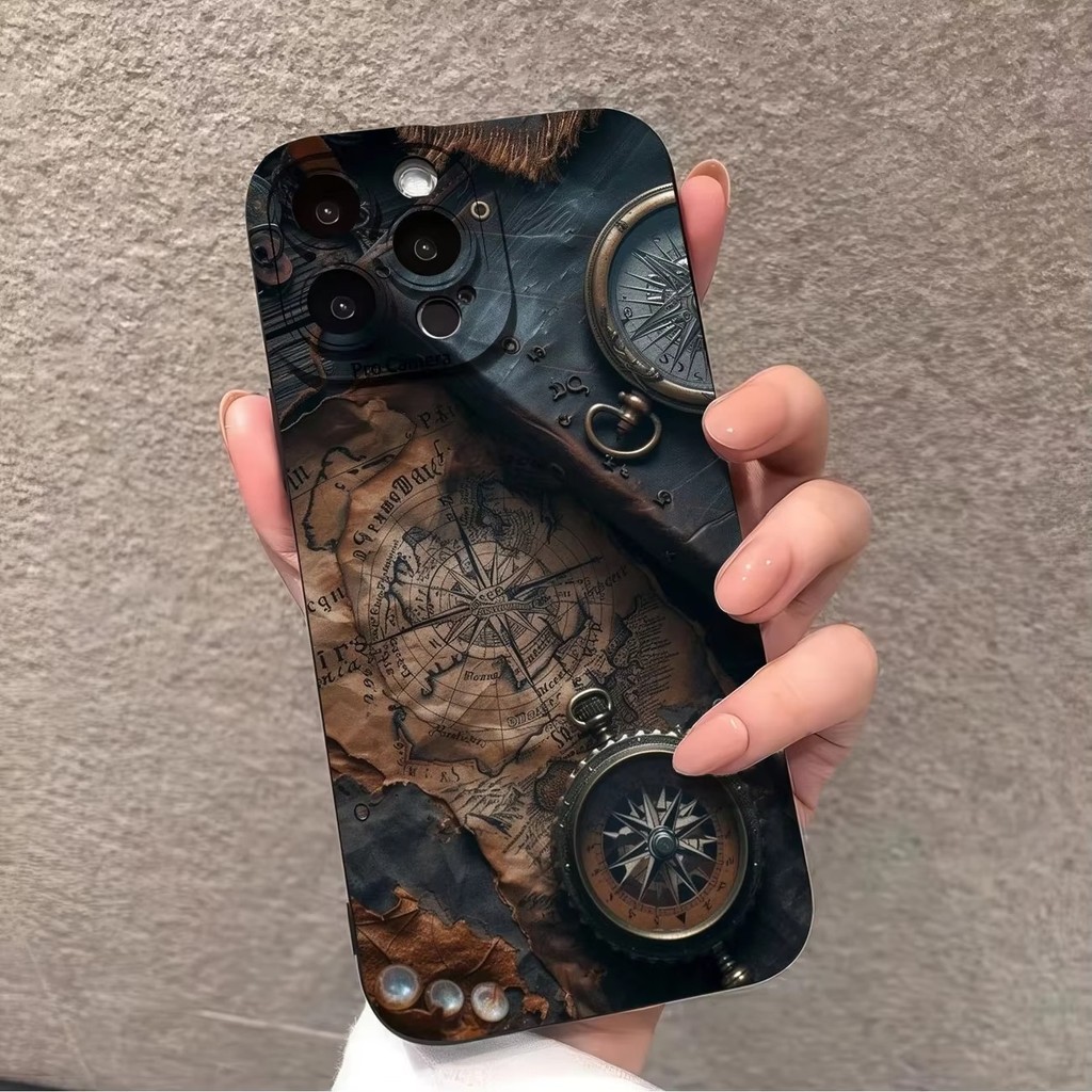 Vintage Compass Printed Phone Case For Redmi Note 14 Pro 13 12 11 Pro Plus Redmi 13 12 14C 13C Soft Silicon Cover