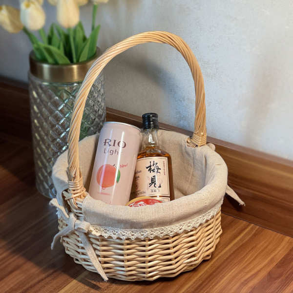 HOTSELLING snack bread storage basket moon cake fruit basket egg gate crab basket Sturdy Woven Basket ins Picnic Basket 野餐篮子 Picnic Container ♨Willow picnic basket fruit basket rattan shopping basket storage basket egg basket woven basket small bask