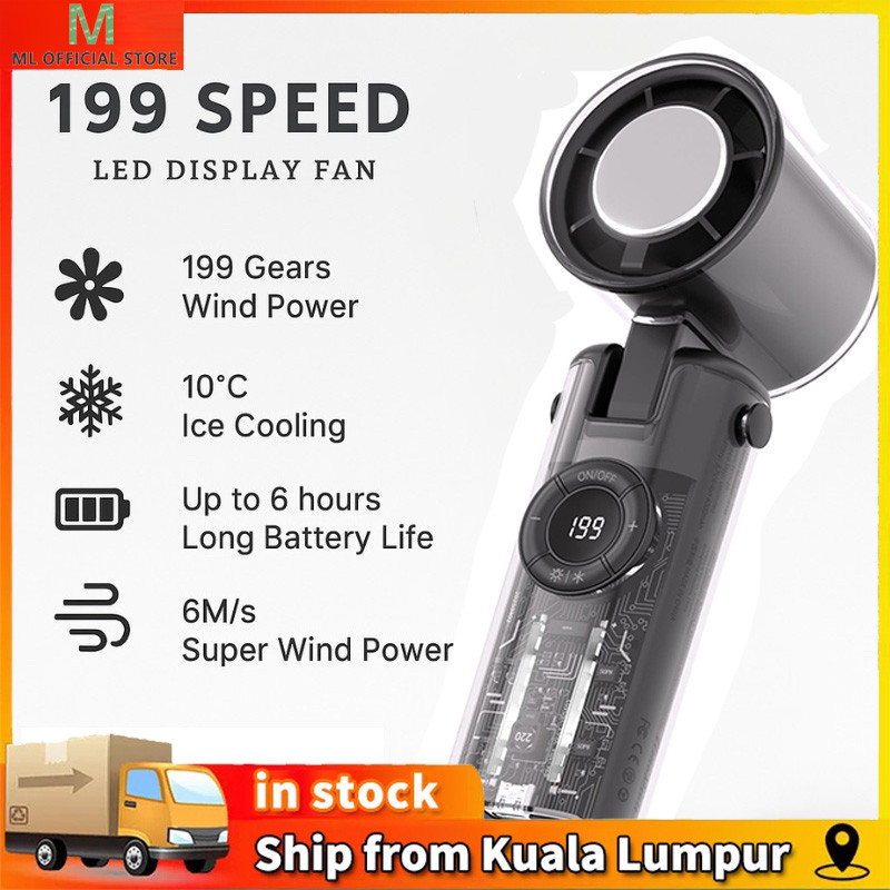Kipas Tangan Kipas angin Fast Cooling Fan Handheld Fan Portable Kipas Angin Mini 4000mAh 199 Level Turbo Fan High Speed