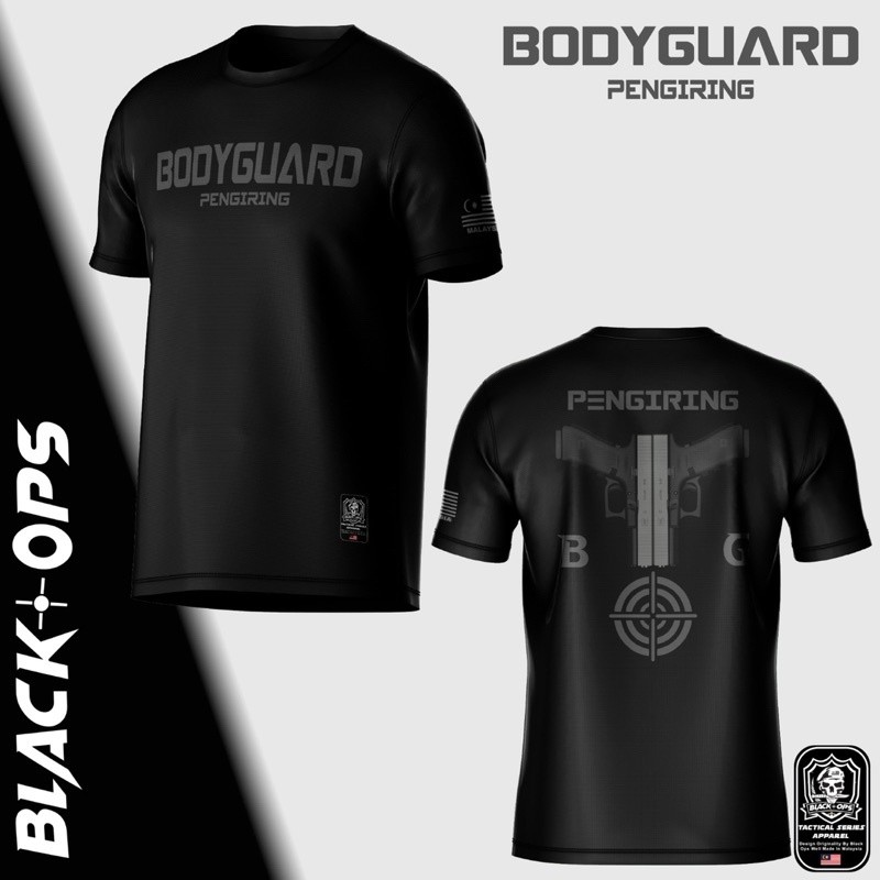 Tactical Style Bodyguard Pengiring Graphic Cotton Crew Neck Fashion Cool T-Shirt