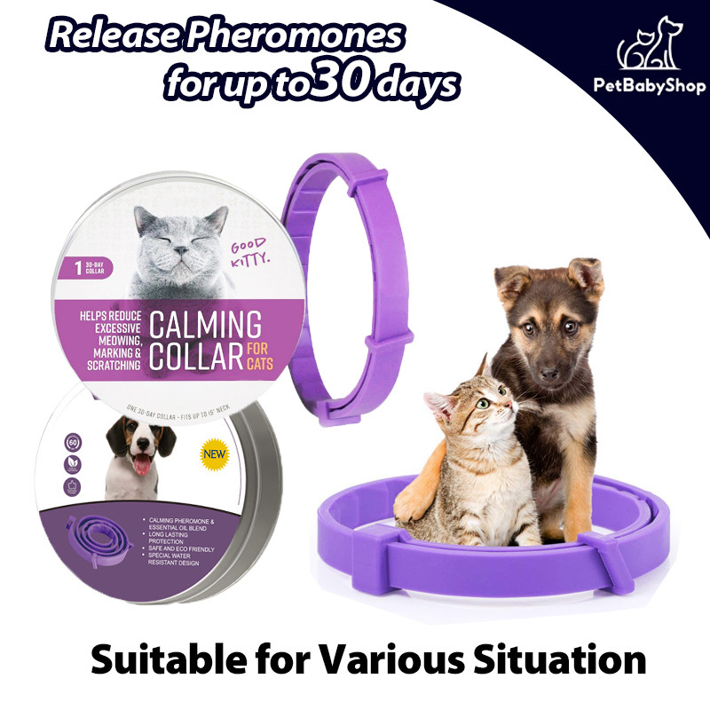 Petbaby Adjustable Cat Calming Collars Necklace Eco-Friendly 30 Days Long Lasting Cats Kittens Reduce Stress Collar for Puppy Anxiety Reduction 38CM