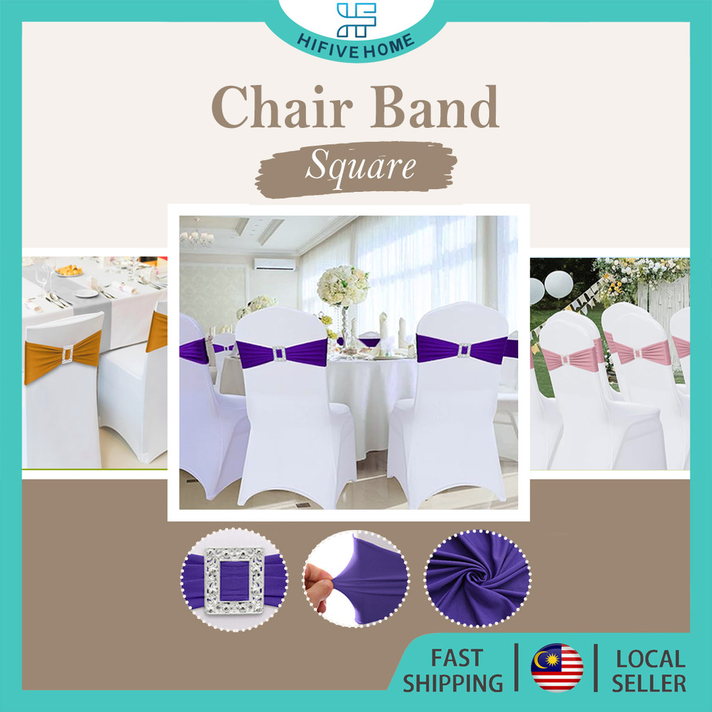 Reben Kerusi Elastic Chair Bow Band for Wedding Event Kenduri