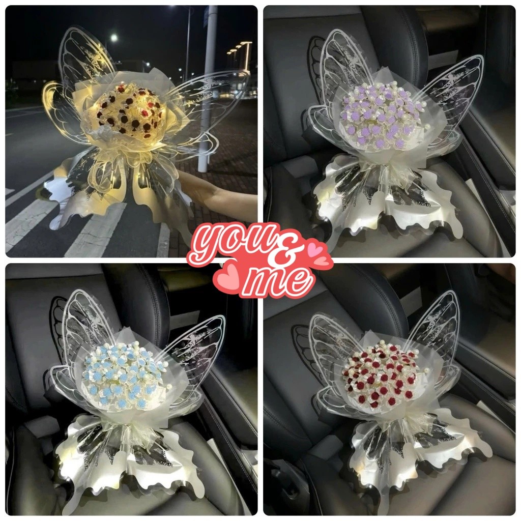 Handmade DIY Butterfly Rose Bouquet Creative Hand Bouquet Bouquet Valentine's Day/Women's Day Gift