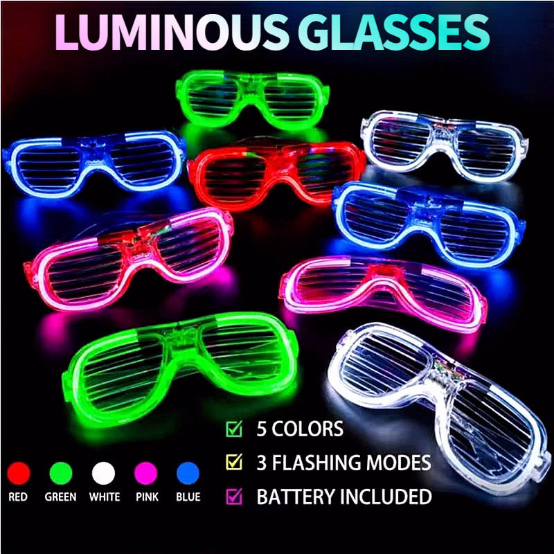 WholesaleLED Light Up Glow Glasses Flash Rave Luminous Glow in the Dark Party Bar Music Festival Flash Glasses Props