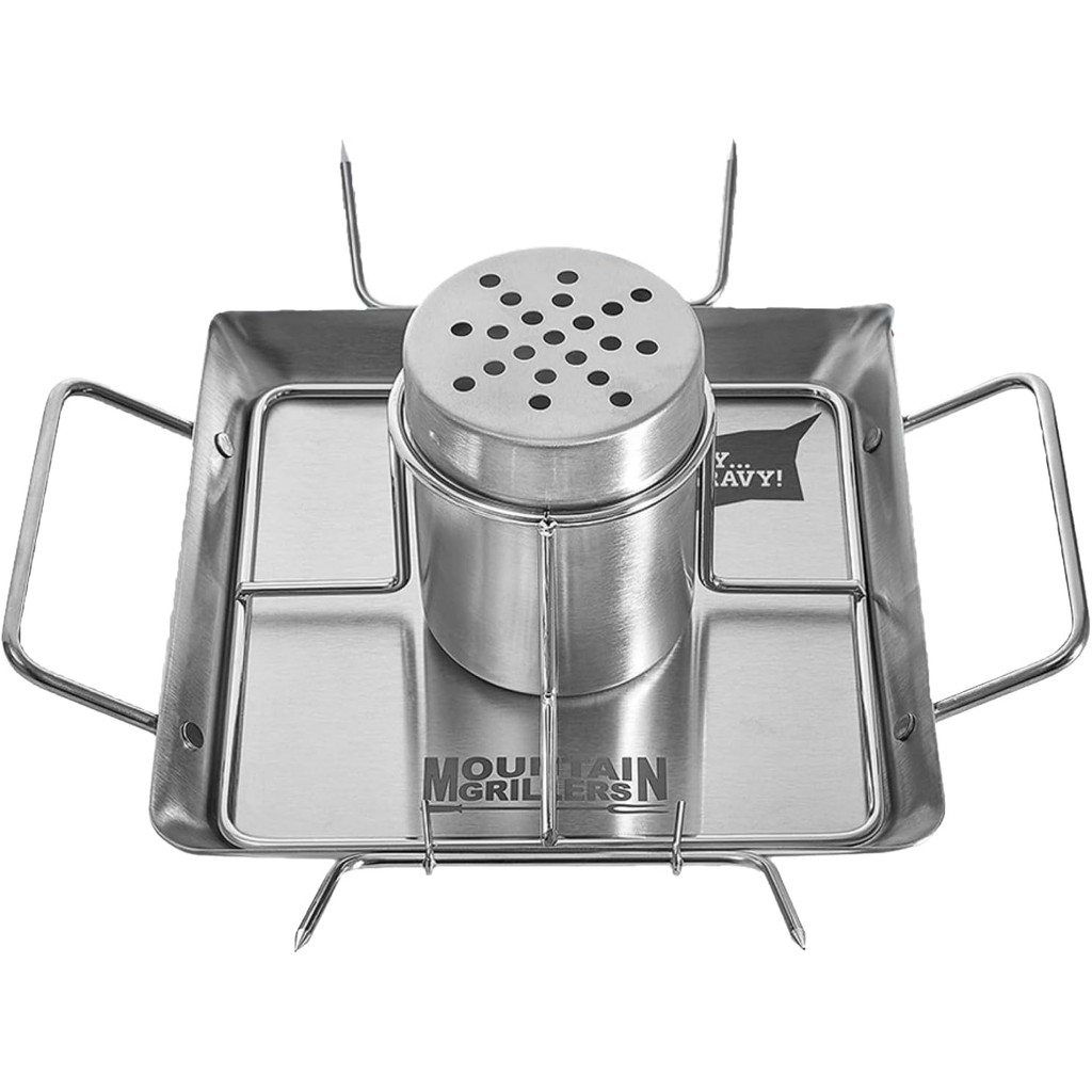 MOUNTAIN GRILLERS Beer Can Chicken Roaster Stand - Stainless Steel Holder - Barbecue Rack for The Grill, Oven or Smoker - Dishwasher Safe - Includes 4 Vegetable Spikes
