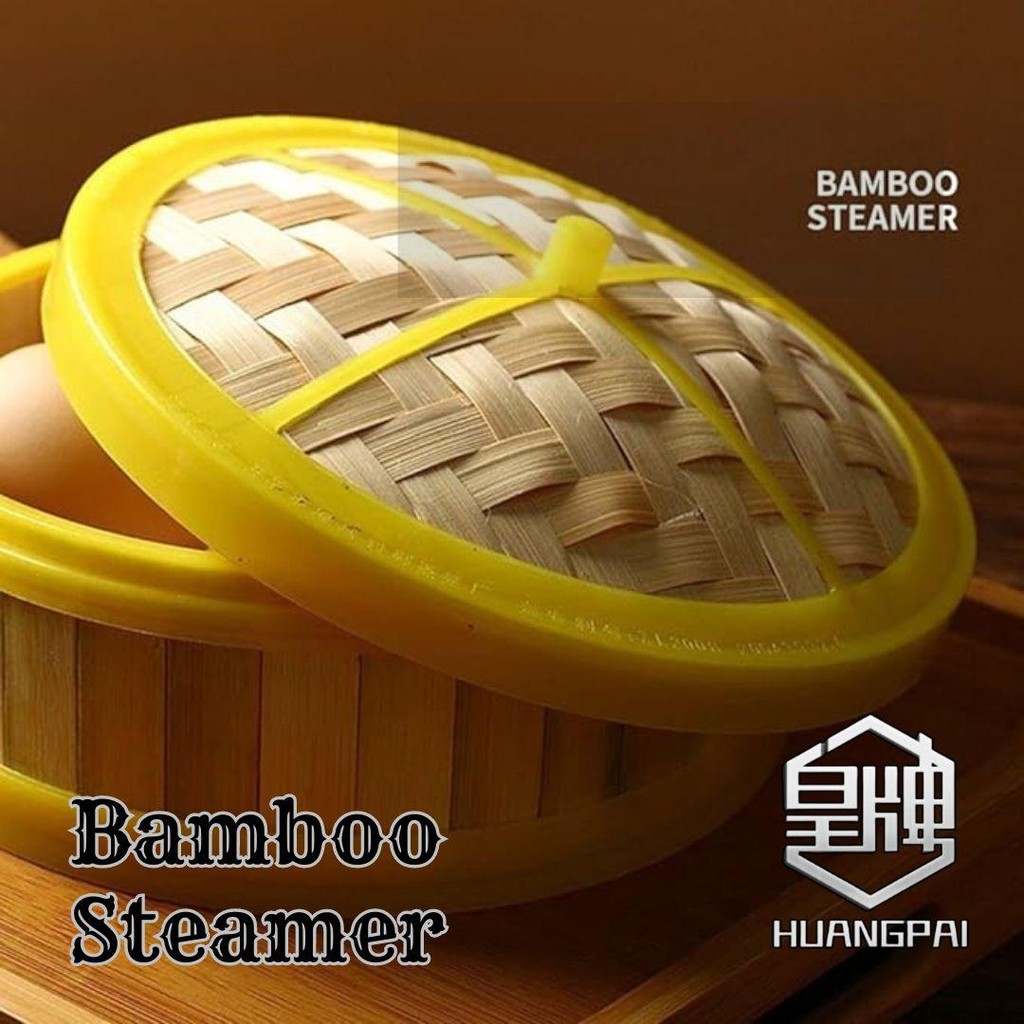 [HUANGPAI] Bamboo steamer with ring plastic 14.5 /18 / 20 / 22 & 30 cm / Dim Sum steamer / Pau Steamer