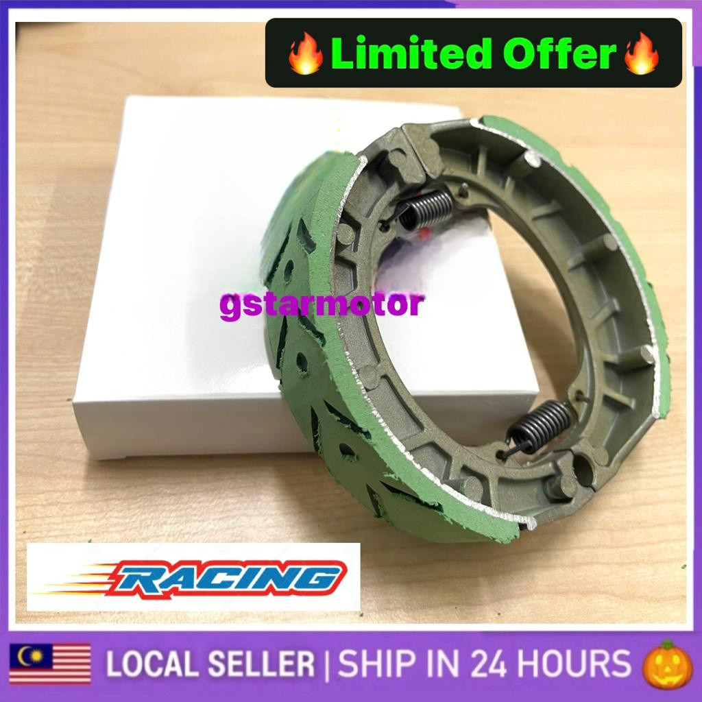 EX5 Brake Shoe (TEBAL) HIJAU EX5 DREAM WAVE C70 GBO CLASS SYM BONUS KULIT BREK LINING BRAKE SHOE SPRING SET SHOES