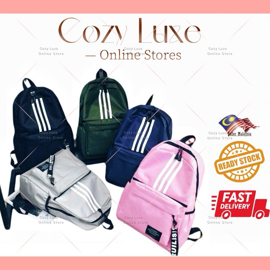 Beg Sekolah Sandang Uniseks Kapasiti Besar Unisex Large Capacity Student Backpack Shoulder Bag