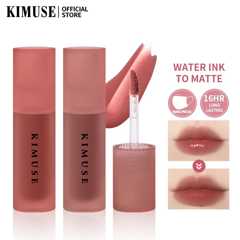 KIMUSE Water Tint Lip Glaze  Waterproof Long Lasting Matte Liquid Lip Gloss Water Ink To Matte Lipstick Lip Makeup
