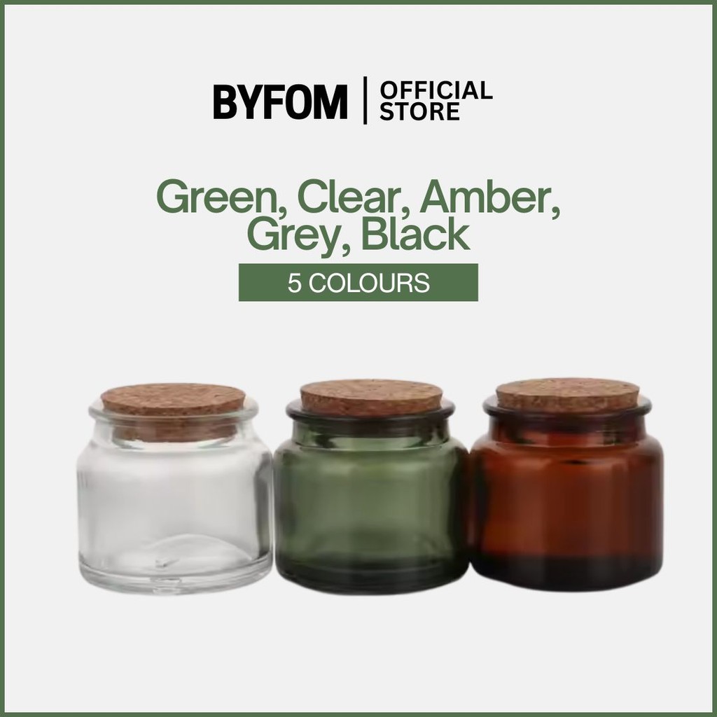 [READY STOCK] Vintage / Aromatic Candle Green Glass Jars with Wood Lid candle jar - Wholesale
