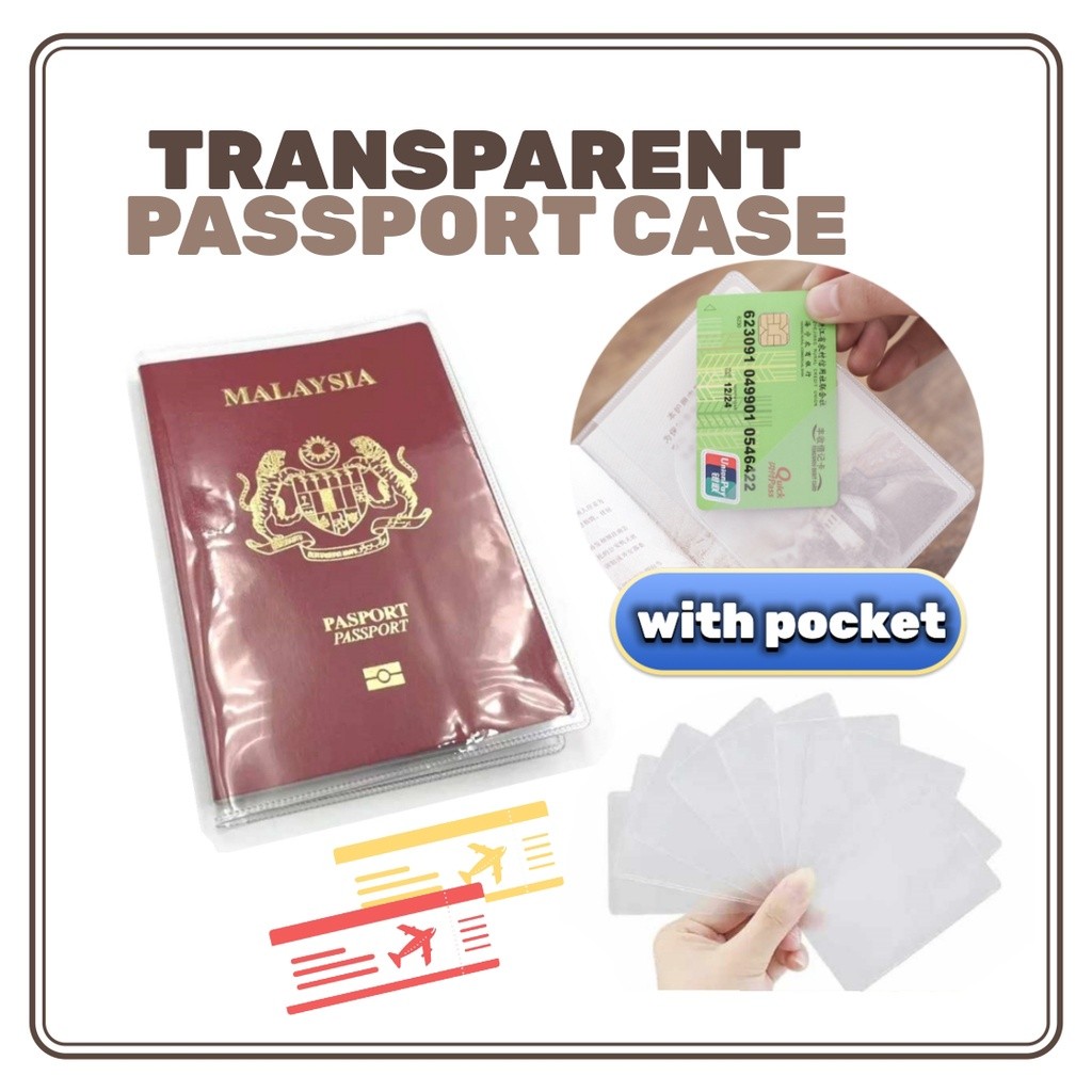 (1 PCS) Transparent Passport Cover With Card Slot Waterproof Passport Protector Holder Clear Travel Case Pouch Cover