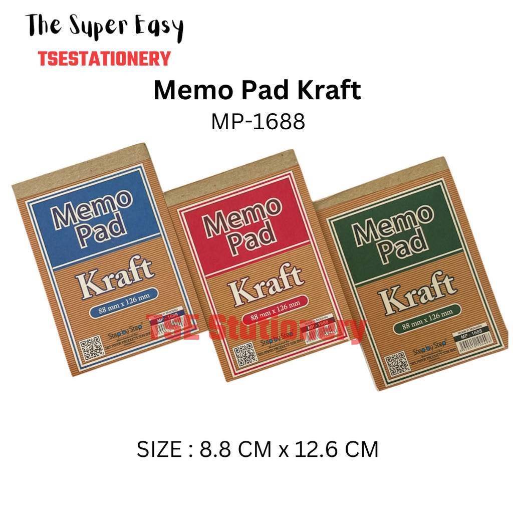 SBS Memo Pad Kraft MP1688 White Plain MP-1688 Pocket Size