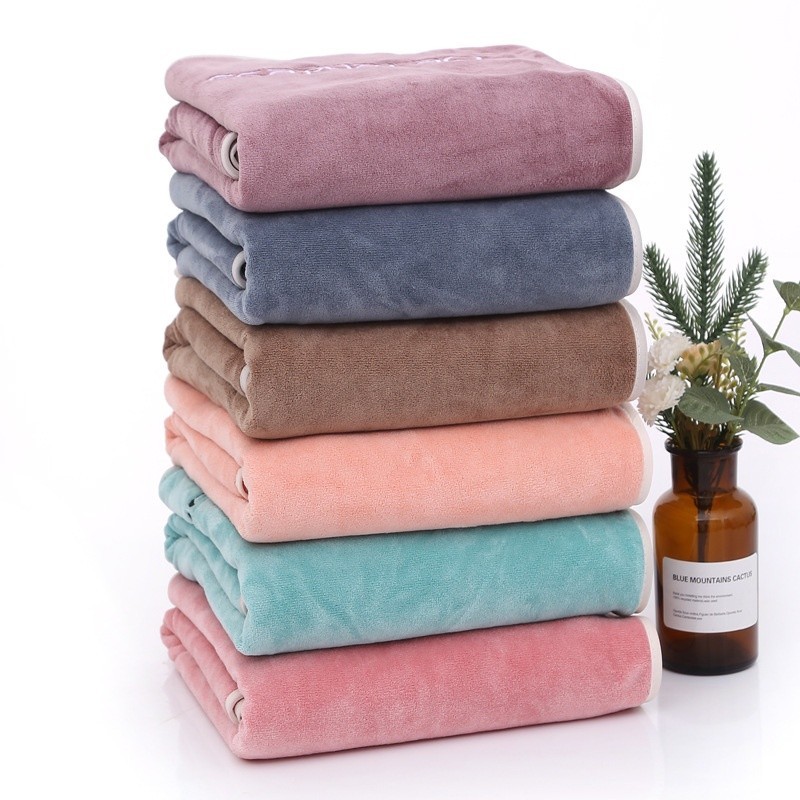 Quick Drying Super Soft Bath Towel  Absorbent Microfiber Toilet Tuala Mandi Wanita Lelaki 珊瑚绒浴巾