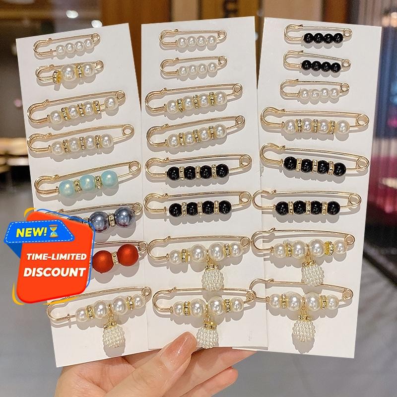 Korean Fashion Anti Glare Brooches Set Securing Dresses Adjustable Waist Clips Safety Pin Hijab For New Year Dinner Back To School 4/6/12pcs