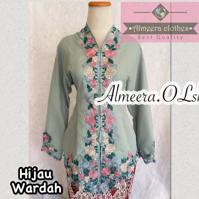 Versatile Must Encim kebaya color combination of modern kartini embroidered flowers - Image 4