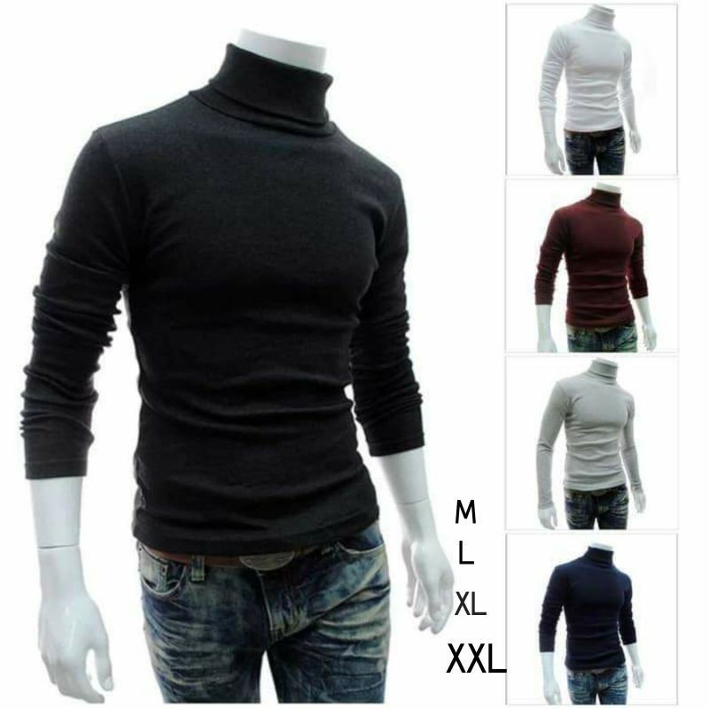 Versatile Durable Turtleneck T-Shirt Men Women High Collar Long Sleeve Rib Premium Turtle Neck Have - Image 5