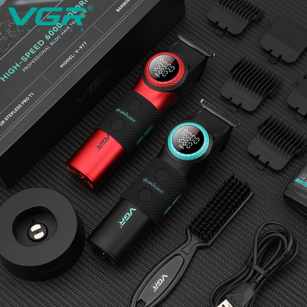 VGR V001 PRO V977 2 in 1 Professional Barber Saloon Series Brushless Motor Hair Clipper Trimmer
