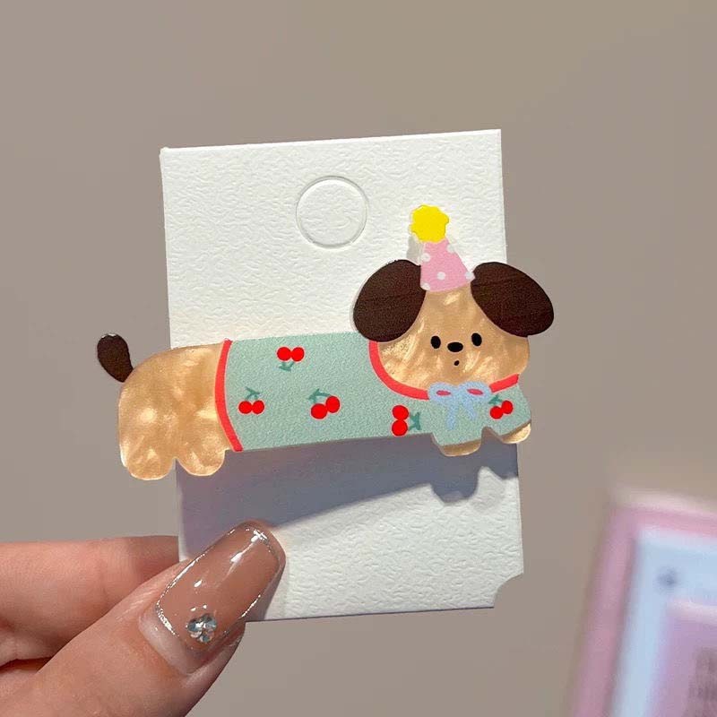 Cartoon Puppy And Kitten Hair Clip Creative Acrylic Super Cute Duckbill