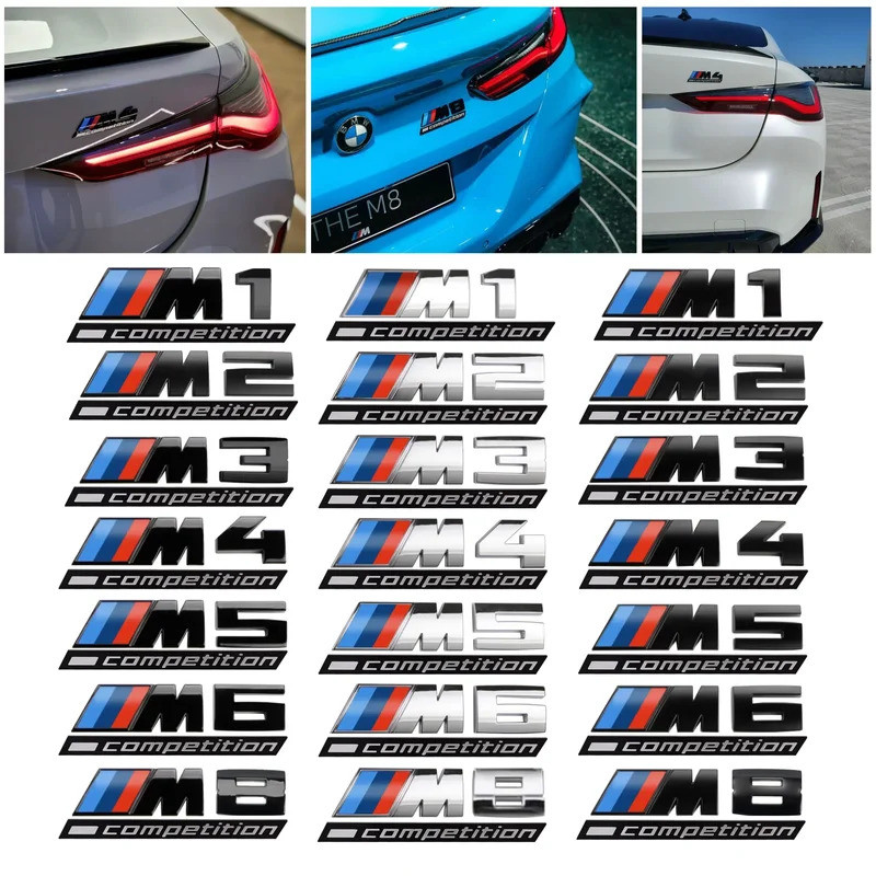 1PCS Car Stickers Car Trunk Sticker Car Badge For BMW M3 M5 M6 E34 E36 E61 E39 E60 E90 E92 E93 F10 F20 F30 G20 G30 M Competition
