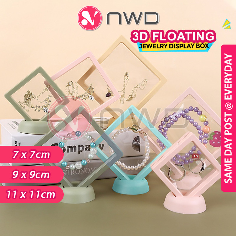《 》 3D Transparent Jewelry Ring Bracelet Display Storage Box Kotak Barang Emas 首饰盒 NWD