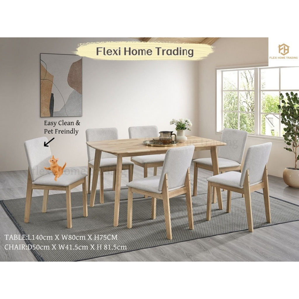 TOP 1 Dining Set1+6 & Dining Set 1+4+Bench 1+4 Meja Makan / Dining Table Set/Solid Wood Dining Set