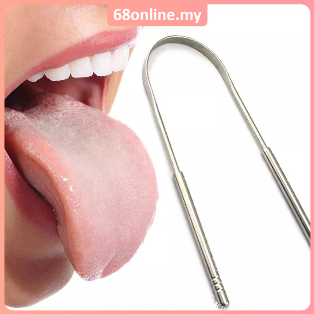 [Johor Seller] U Shape Tongue Scraper Stainless Steel Tongue Cleaner Oral Care Hygiene Scraper Removes Bacteria Tool