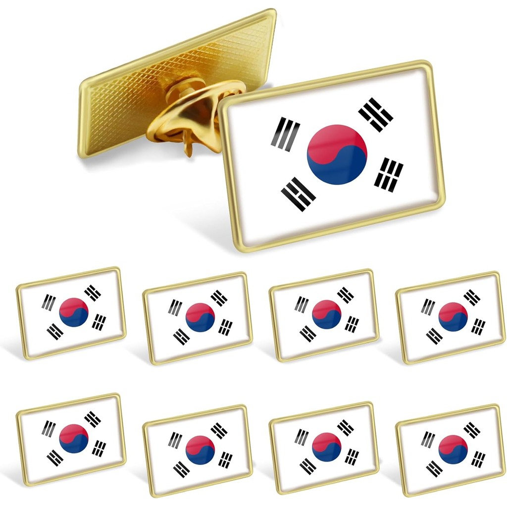 1PCS South Korea Korean Flag lapel Pins Bulk - Metal Souvenir Hat Men Women Patriotic Travel Badge Brooch