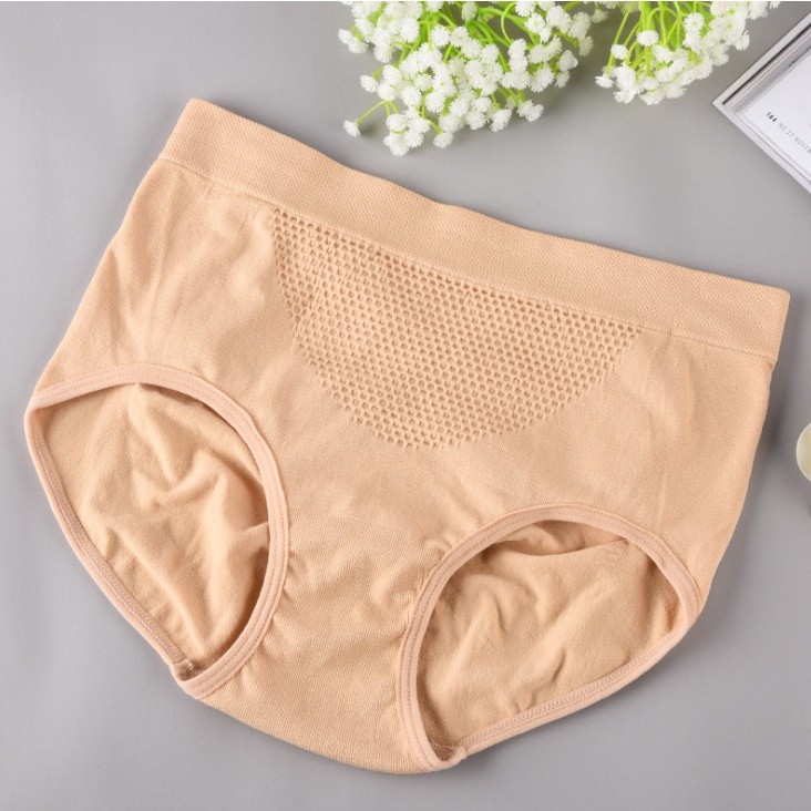 Versatile Essential 3D Honeycomb Warmer Underwear Seamless Mid-Waist Ladies Abdomen-Lifting Hip-Lifting Body Briefs W... - Image 2
