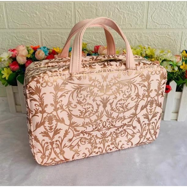 Estee Lauder Pink White Co-Branded Storage Box Large Capacity Cosmetic Bag Portable Portable Travel Toiletry Bag