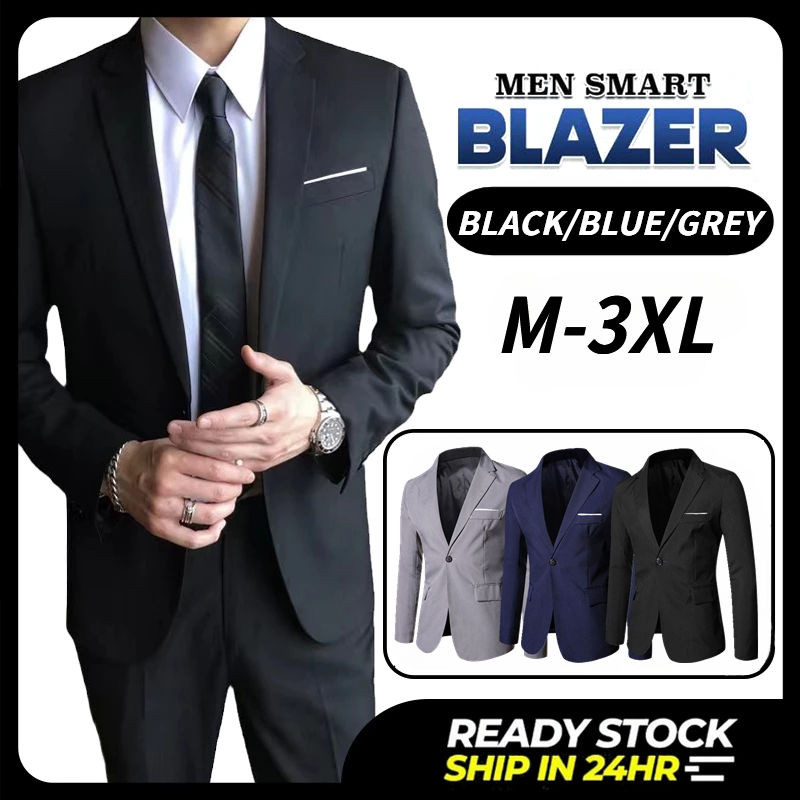 【Local Delivery】Men's Preferred Blazer Formal Business Outerwear Jacket Korean Suit Slim Fit Wedding Tuxedos Casual Lage Size
