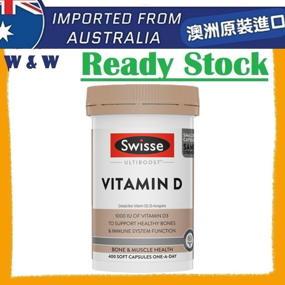 [AUS Import EXP 01/2028] Swisse Ultiboost Vitamin D 400 Capsules Bone Health ( Made in Australia )