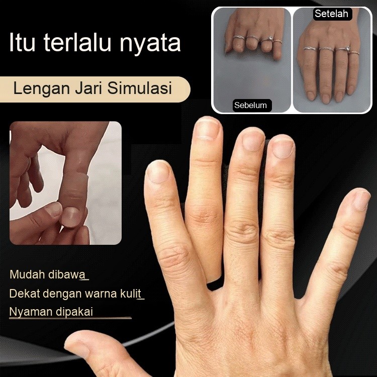 💕Super realistic💕Simulation silicone finger sleeves/Realistic fingerprint details/Magic toy/Breathable and hypoallergenic/13 sizes adjustable/仿真硅胶指套/Lengan jari silikon simulasi