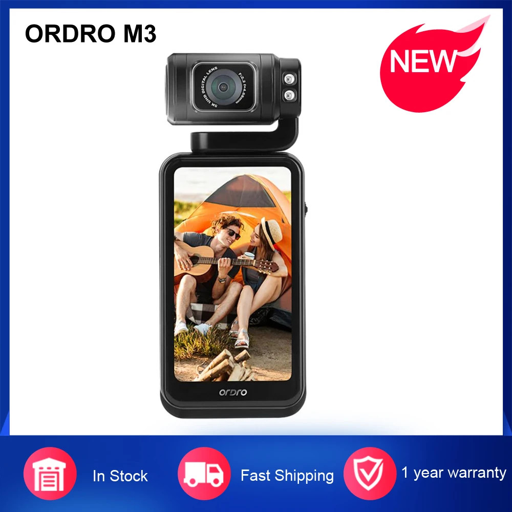 ORDRO M3 Digital Video Camera WiFi Camcorder Video Recorder with 3.5in Touch LCD Screen IR Night Vision for Vlog Video Recording
