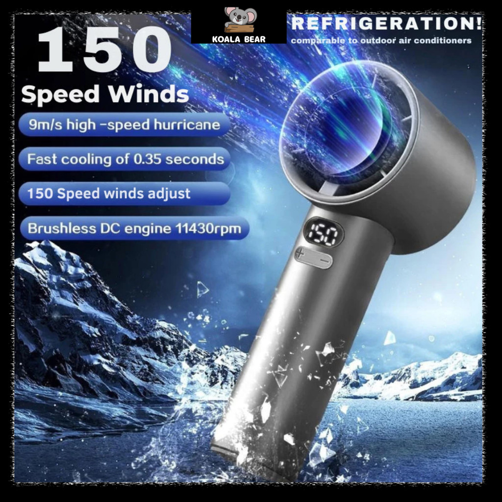 【 150 Speed 】usb fan Portable USB Mini Fan kipas mini kipas tangan Mini Fan Rechargeable Handheld Fan with Led Display