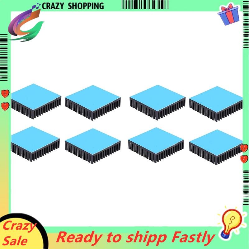 8Pcs 40X40X11mm Aluminum Heatsink Heat Sink Radiator Cooling Cooler for Electronic Chip IC LED with Thermal Conductive