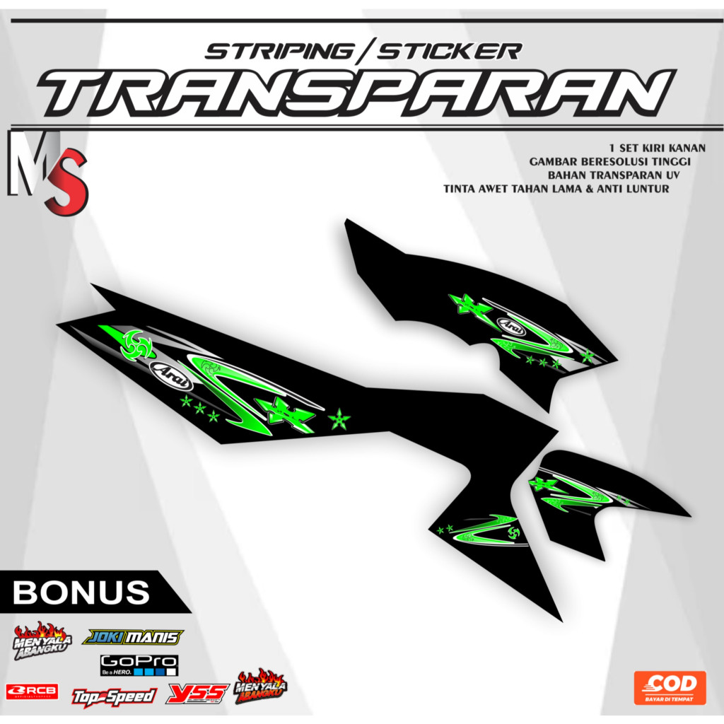 YAMAHA TRANSPARENT STRIPING STICKER SURIKEN MOTIF GEAR 04 STICKER POLET