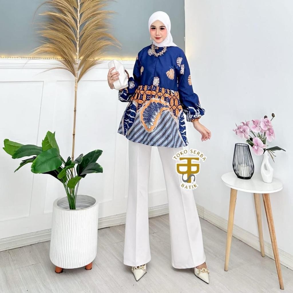 Durable Quality ATASAN BLOUSE BATIK LENGAN BALON UKURAN (M L XL XXL) WANITA - Image 3
