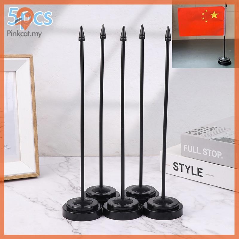 Pinkcat 5Pcs Universal Flagpole Flag Display Holder Nail-Free Flagpole Flag Support Stand Banner Pedestal Desk Flagpole MY