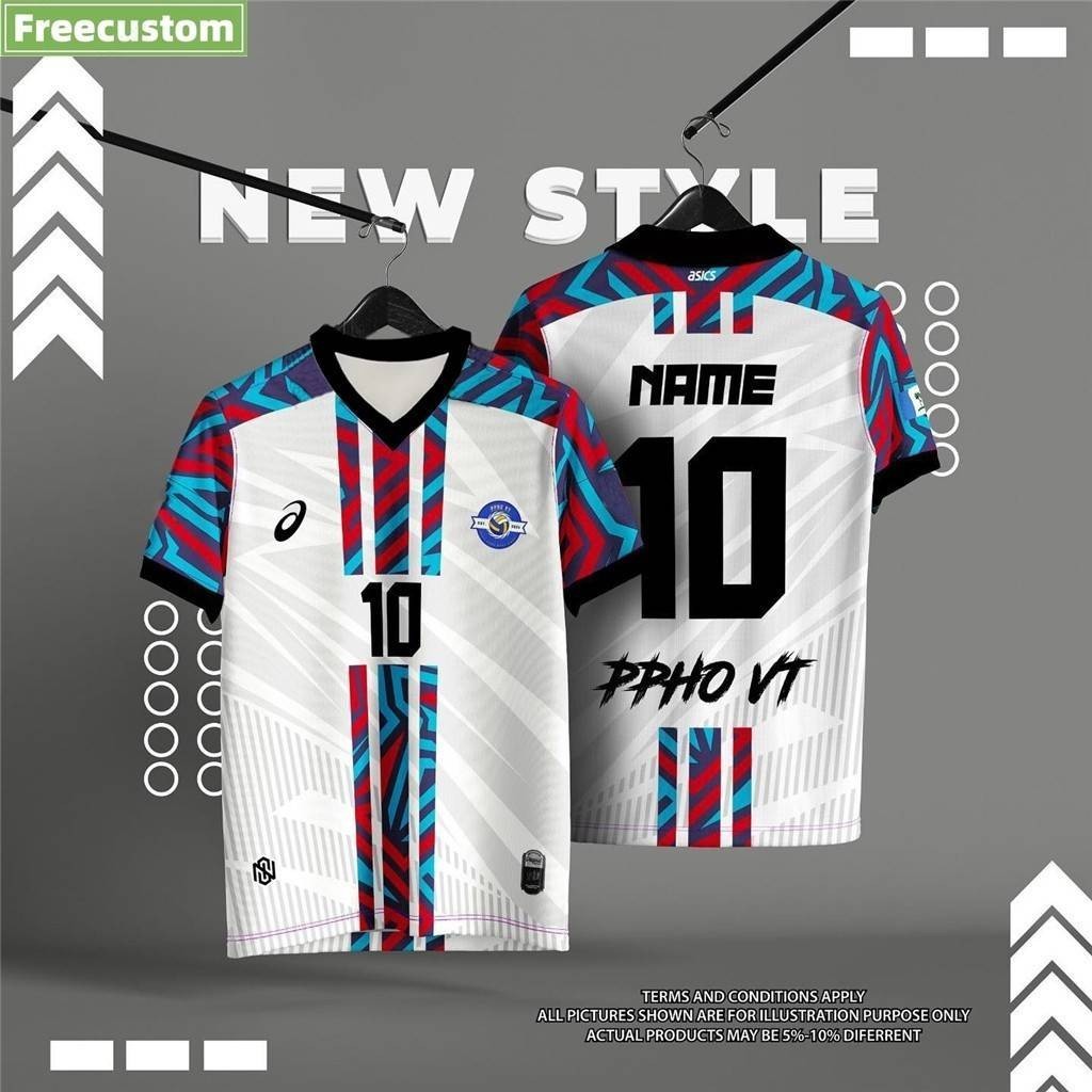 [Free Custom Name & Number] Volleyball Jersey Jersey Thailand Jersey Viral Custom Jersey Ootd Collar Tiktok Ootd Retro Collar Jersey Stand Collar Plus Size Men