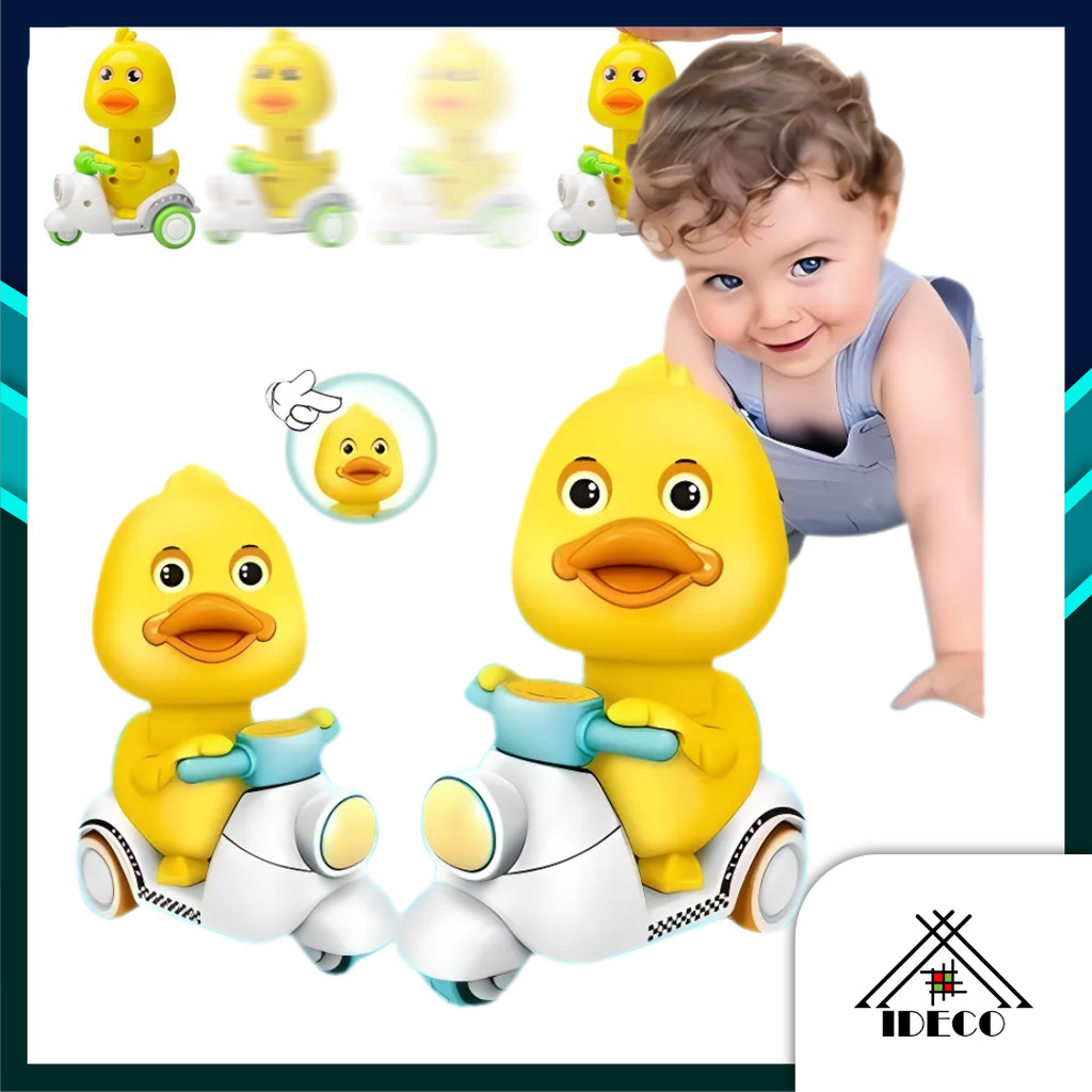 iDECO™ Children Hot Toy Cute Duck Press Car Cute Duck Cartoon Car Pull Back motorcycle Toys