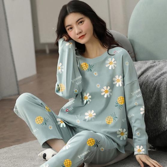 MYA-Pajamas Baju tidur plus size Pajamas long sleeve 7-point pants suit two cartoon household clothes night dress T126