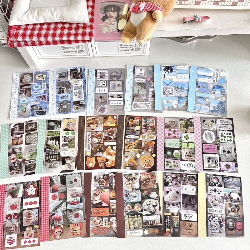 [HARU] 18 sheets Japanese Random Juminocore Sticker Sheet Size M5 Binder Heisei Retro Stickers